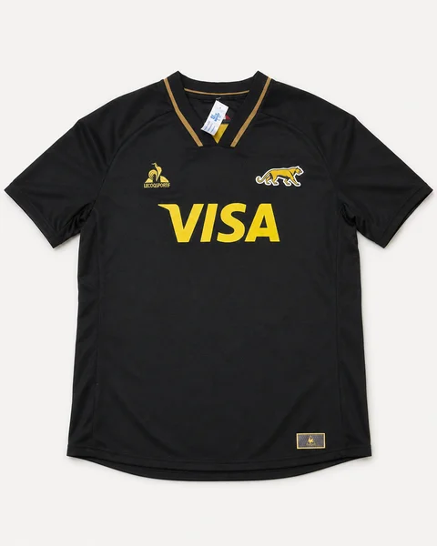 Camiseta de Rugby Negra y Dorada